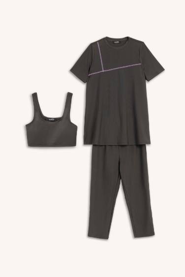 4'lü Hızlı Kuruyan Burkini Tesettür Basıc Mayo Takım - Görsel 10