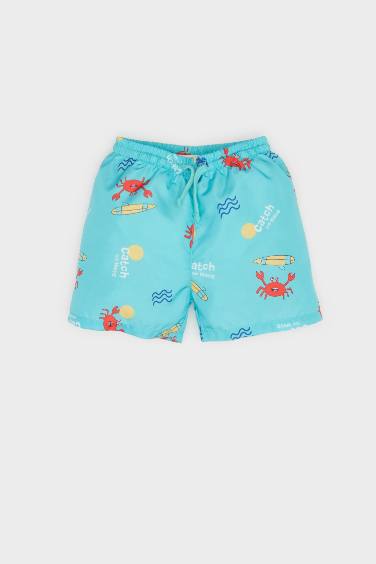 Baby Boy Crab Printed T-Shirt Swim Shorts 2 Piece Set