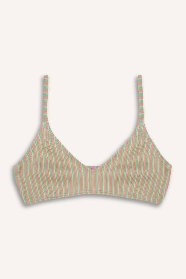 بيكيني بنات مخطط محبوك من قطعتين