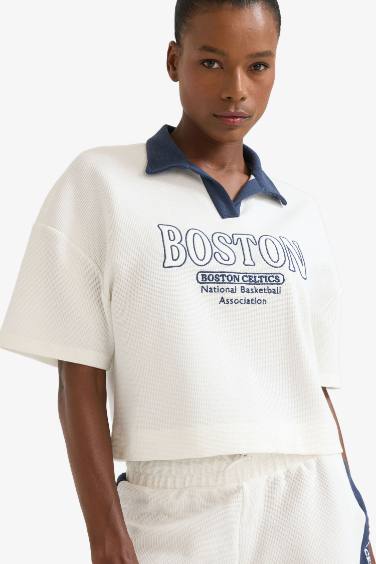 T-shirt NBA Boston Celtics à manches courtes et col polo de DeFactoFit