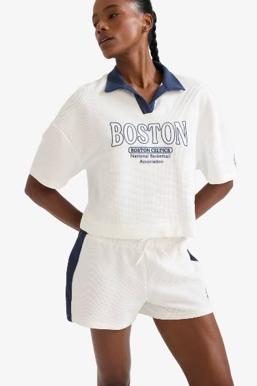 T-shirt NBA Boston Celtics à manches courtes et col polo de DeFactoFit