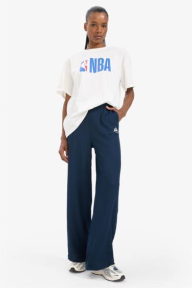 NBA Los Angeles Lakers Лицензиялық кең аяқ кринкл кең етек Шалбар