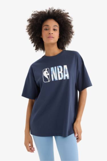 DeFactoFit NBA Wordmark Oversize Fit Sports T-Shirt