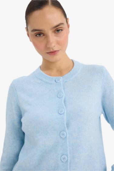 Кардиган Regular Fit с круглым вырезом