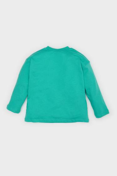 Baby Boy Crew Neck Sports Printed Long Sleeve T-Shirt