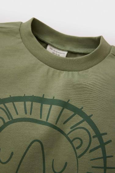 Baby Boy Regular Fit Crew Neck Animal Patterned T-Shirt