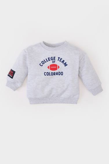 Baby Boy Regular Fit Slogan Printed Sweatshirt Fabric Sweatshirt