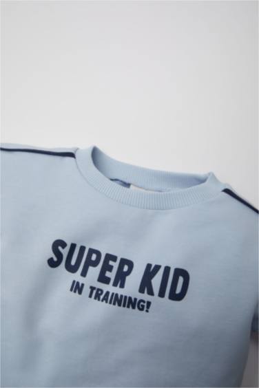 Baby Boy Regular Fit Slogan Printed Sweatshirt