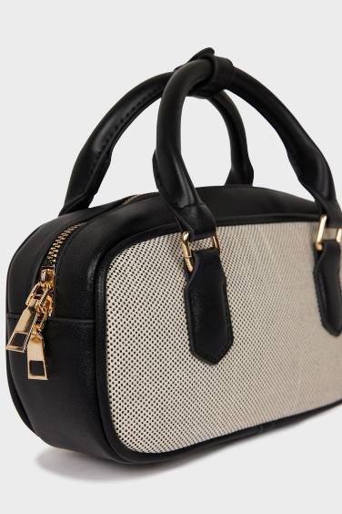 Kadın Kanvas Görünümlü Suni Deri Omuz Çantası