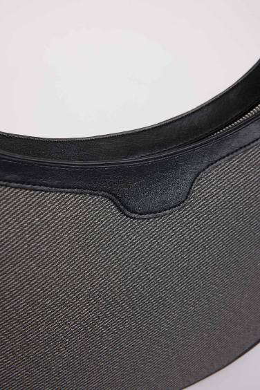 Kadın Kanvas Görünümlü Suni Deri Omuz Çantası