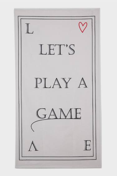 Kadın Desenli Pamuklu Plaj Havlusu