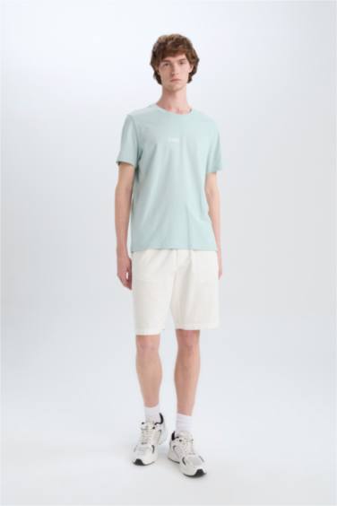 Cotton Slim Fit Crew Neck Printed Short Sleeve T-Shirt