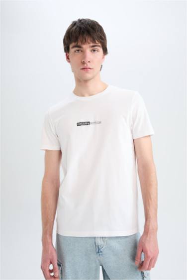 تيشيرت مطبوع سليم فيت برقبة مستديرة