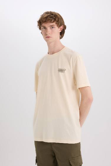 Cotton Regular Fit Crew Neck Printed T-Shirt