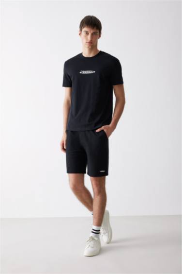 Regular Fit Crew Neck Printed Cotton T-Shirt