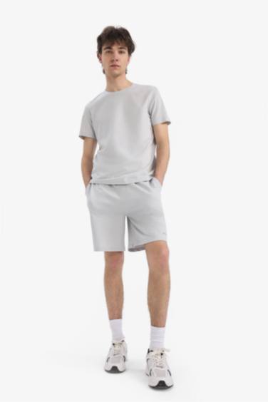 تيشيرت قطن سليم فيت مطبوع برقبة مستديرة