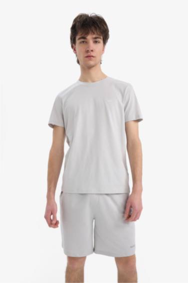 تيشيرت قطن سليم فيت مطبوع برقبة مستديرة