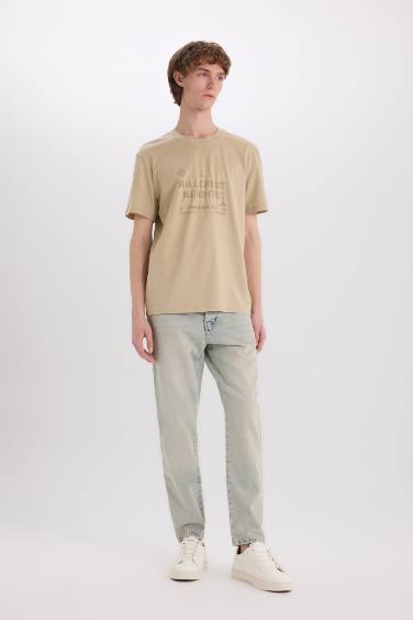 Cotton Regular Fit Crew Neck Printed T-Shirt