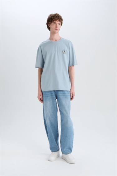 Cotton Boxy Fit Crew Neck Printed T-Shirt