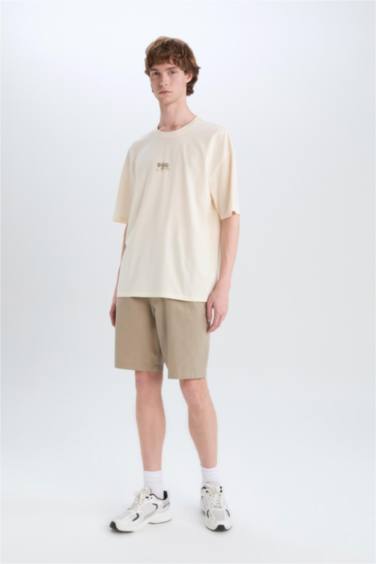 Cotton Oversize Fit Crew Neck Printed T-Shirt