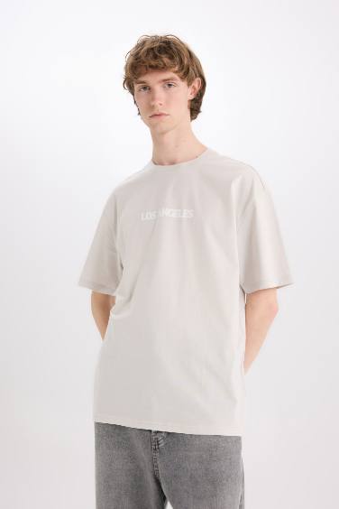 Cotton Boxy Fit Crew Neck Printed T-Shirt