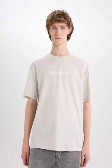 Cotton Boxy Fit Crew Neck Printed T-Shirt