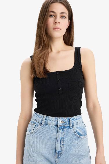 Slim Fit Camisole Square Collar Tank Top