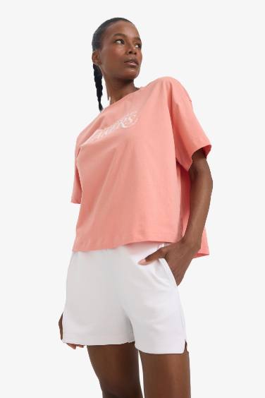 تيشيرت اوفر سايز نص كم من لوس أنجلوس ليكرز من DeFactoFit