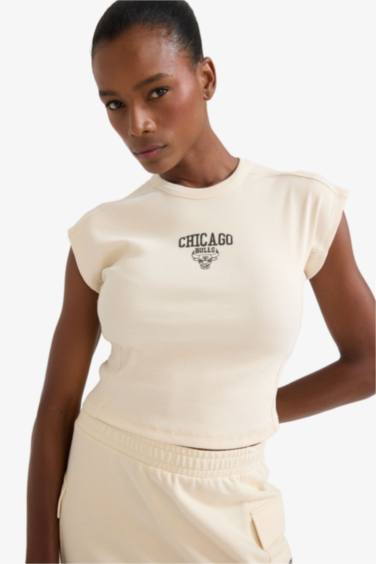 T-shirt NBA Chicago Bulls à manches courtes et col rond de DeFactoFit