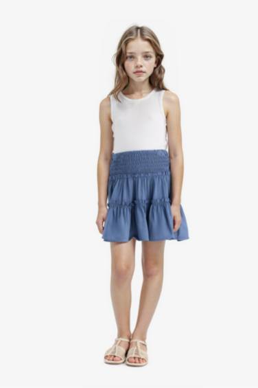 Детская Юбка Из Вискозы с Вышивкой и Воланами