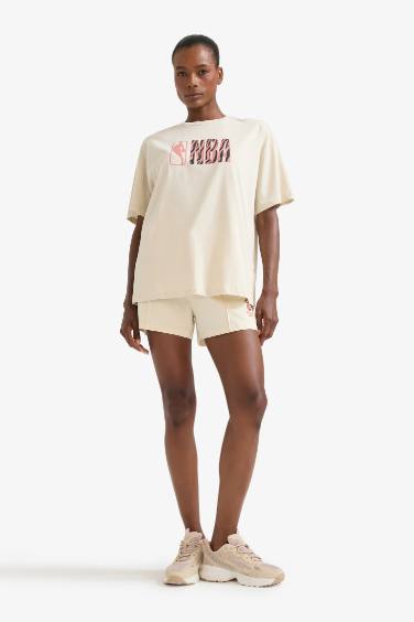 DeFactoFit NBA логотип Oversize широкого кроя футболка с круглым вырезом и коротким рукавом
