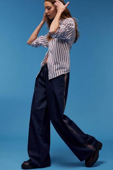 Yüksek Bel Uzun Jean Pantolon