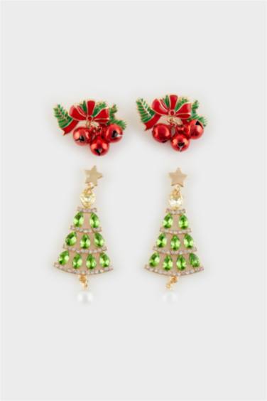 Kadın Yılbaşı Ağacı Temalı Küpe