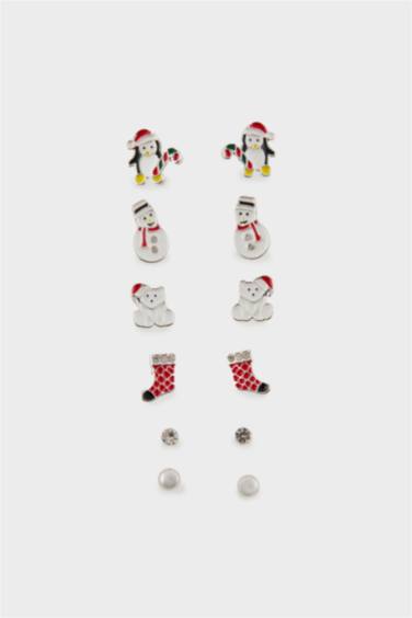 Woman 6 Piece Christmas Themed Earrings