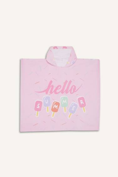 Girl Patterned Cotton Poncho Towel