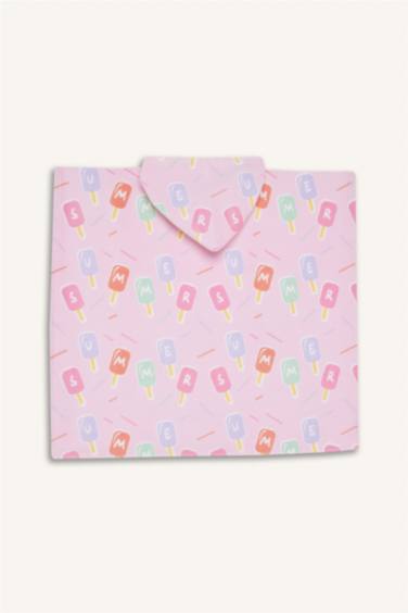 Girl Patterned Cotton Poncho Towel