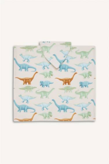 Serviette poncho en coton à motifs dinosaures pour garçon