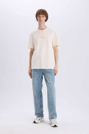 Cotton Regular Fit Crew Neck Printed T-Shirt