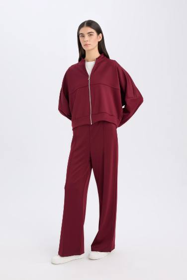 Wide Leg Basic Elastic Waist Sweatpants