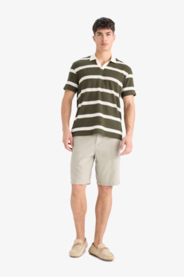 Regular Fit Short Sleeve Striped Polo T-Shirt