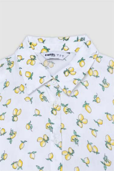 Regular Fit Shirt Collar Viscose Short Sleeve Shirt