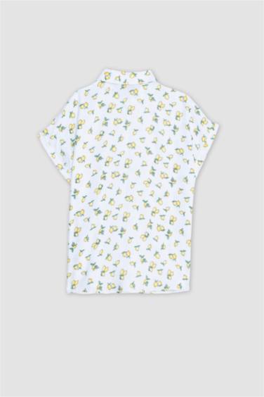 Regular Fit Shirt Collar Viscose Short Sleeve Shirt