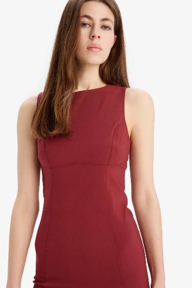 тығыз көйлек с мойын жеңсіз Қысқа жеңді тоқылған көйлек