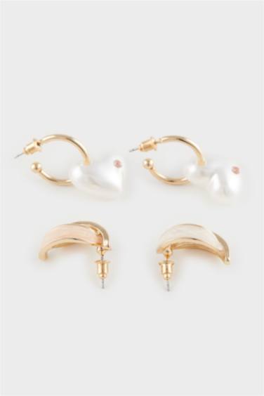 تراجي نسائي ذهبي بالؤلؤ - قطعتين