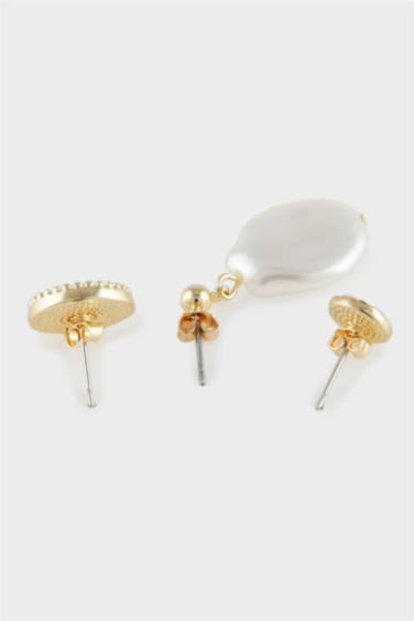 Woman 3 Piece Gold Earrings