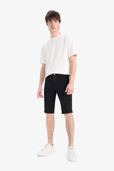Slim Fit Denim Bermuda Shorts