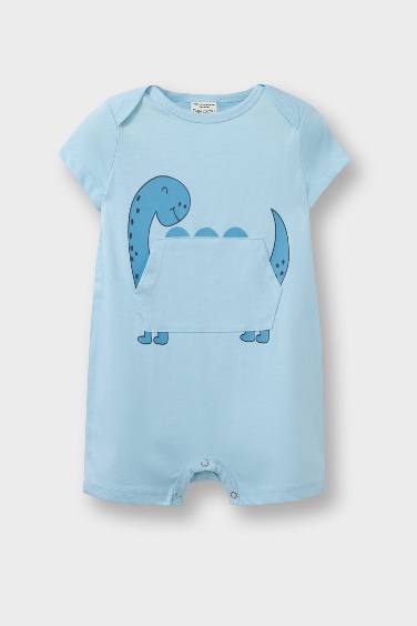 Baby Boy Newborn Dinosaur Printed Cotton 2 Piece Jumpsuit