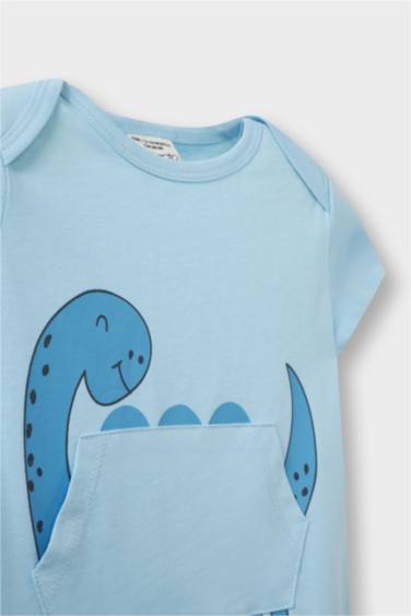 Baby Boy Newborn Dinosaur Printed Cotton 2 Piece Jumpsuit