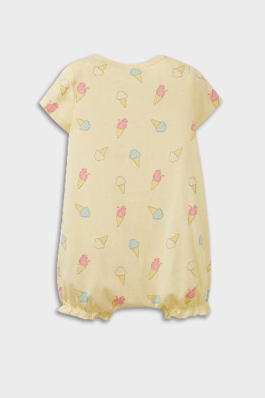 Baby Girl Newborn Ice Cream Printed Cotton Jumpsuit