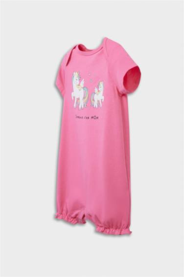 Baby Girl Newborn Unicorn Printed Cotton 2 Piece Jumpsuit
